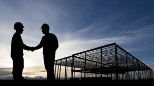 Silouette of construction workers