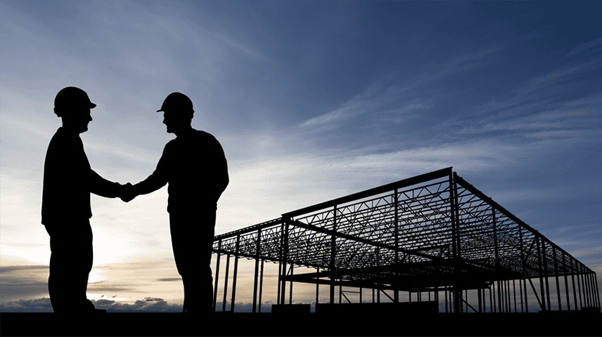 Silouette of construction workers